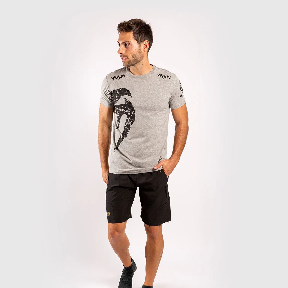 T-Shirt in Cotone Venum Giant Grigio-Nero - Image 7